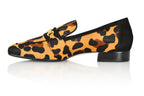Adonis Leopard Hair Calf Black Suede Loafer