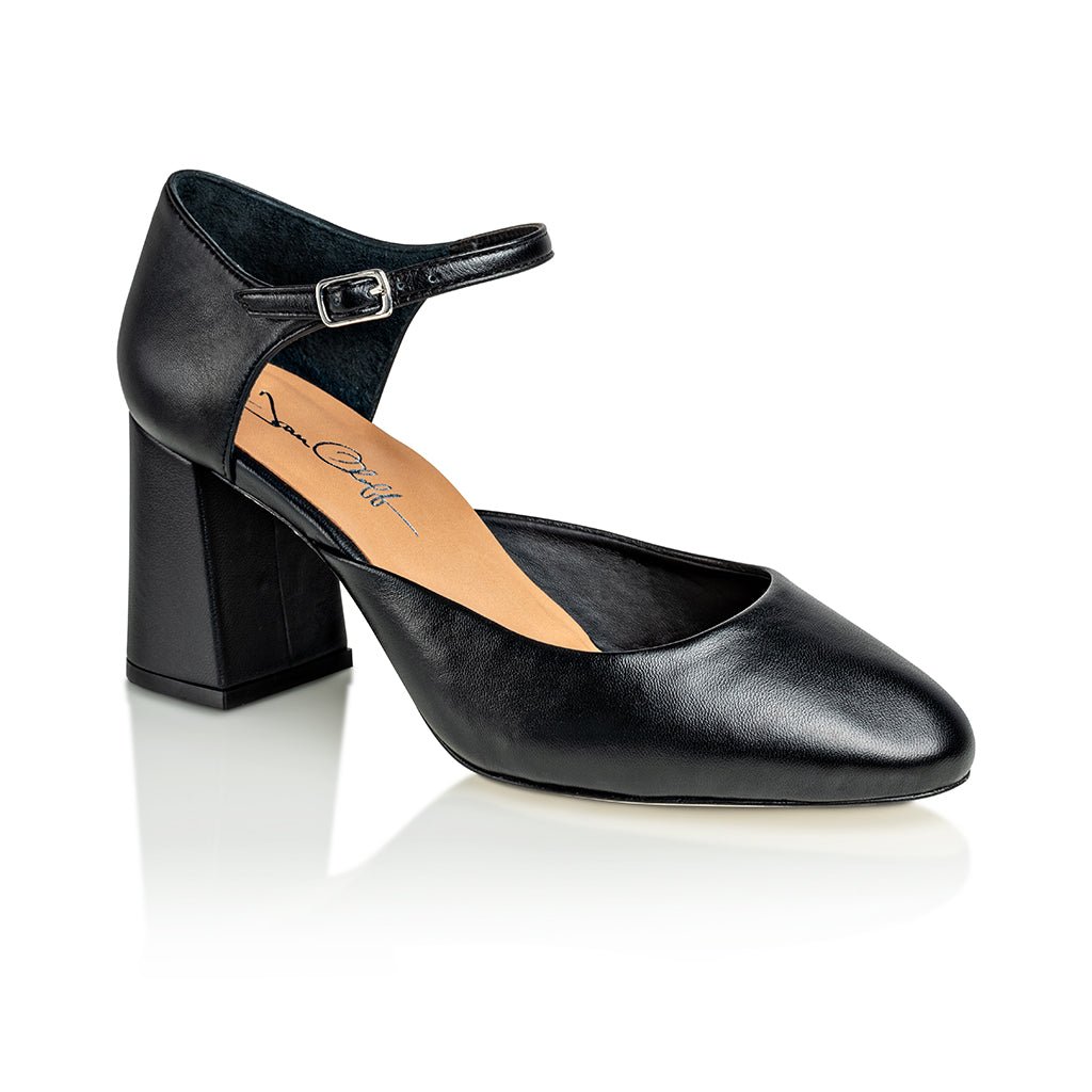 Sally Black Mestico Luxury Nappa Block Heel Sandal