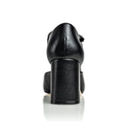 Sally Black Mestico Luxury Nappa Block Heel Sandal