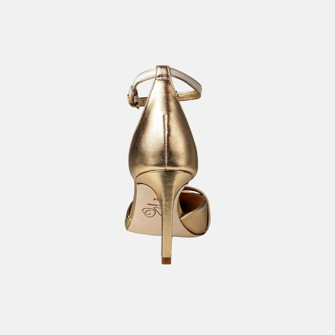 Joan Oloff Desiree Heels Two-Tone Desiree Gold | Off White Nappa