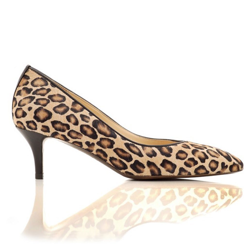 Callie Leopard Hair Calf Mid Heel Pumps