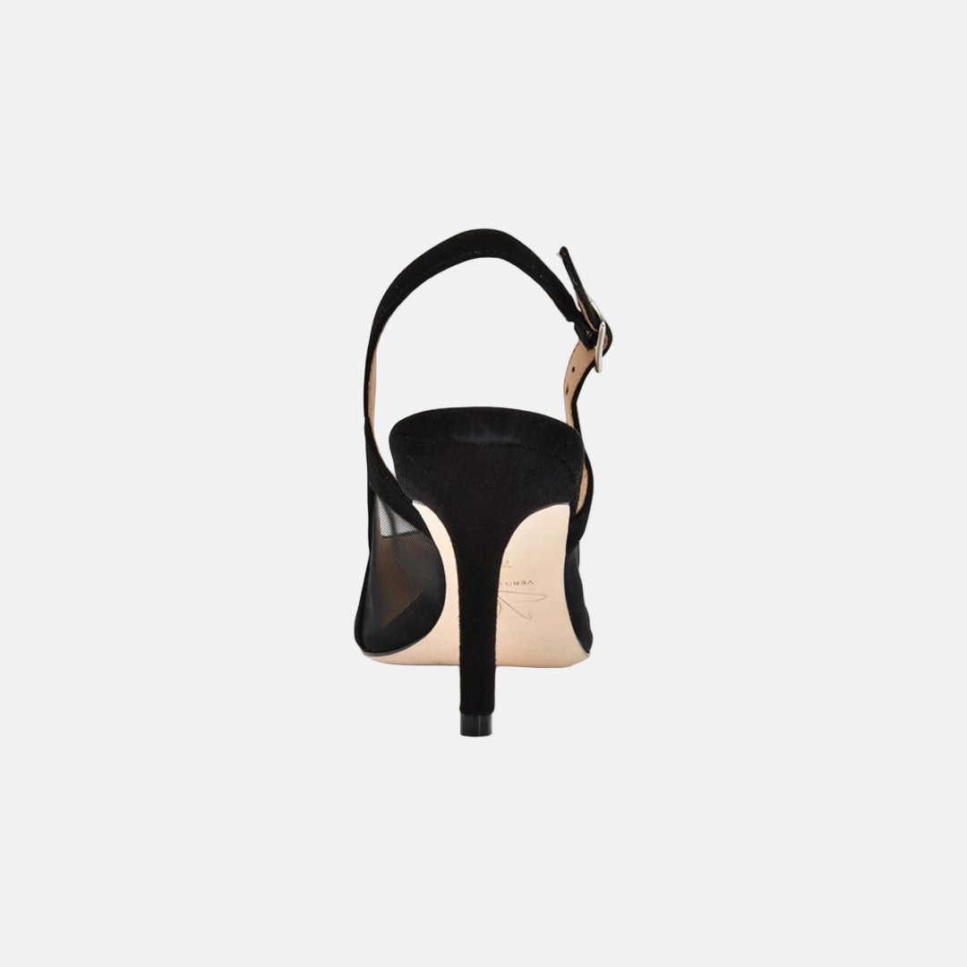Dance Black Kid Heels Suede | Black Mesh