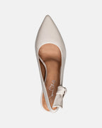 Daphne Leather Slingback Pump Off-White