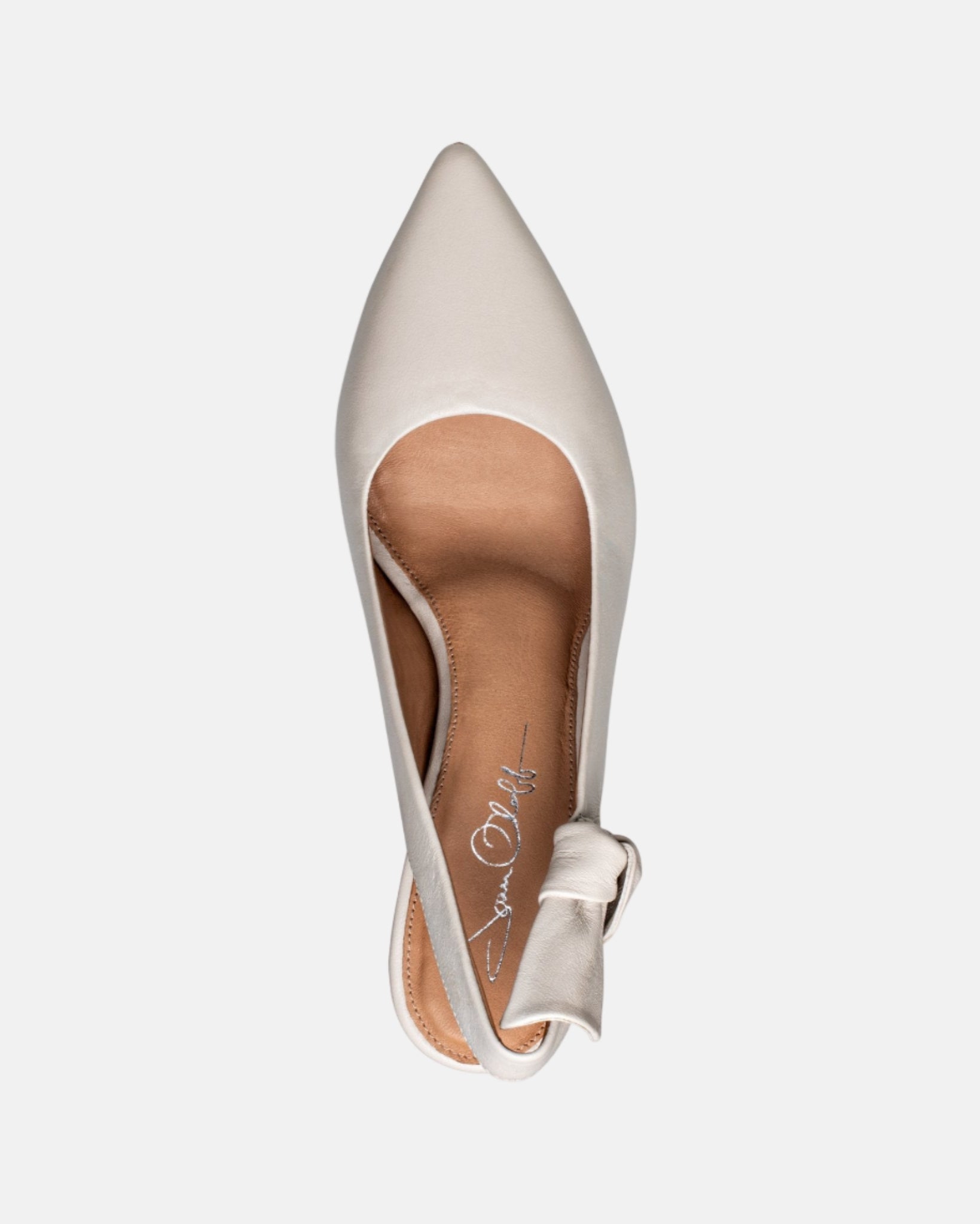 Daphne Leather Slingback Pump Off-White