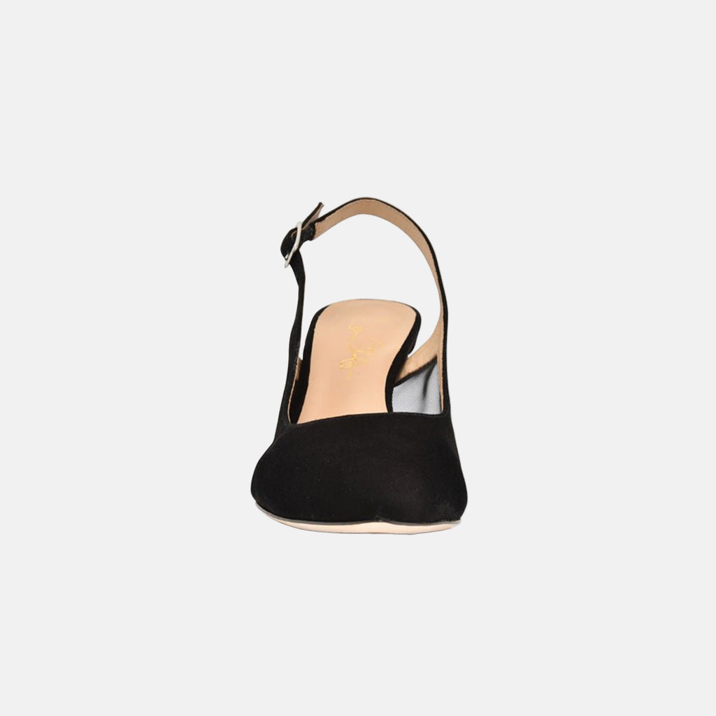 Dance Black Kid Heels Suede | Black Mesh