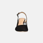 Dance Black Kid Heels Suede | Black Mesh