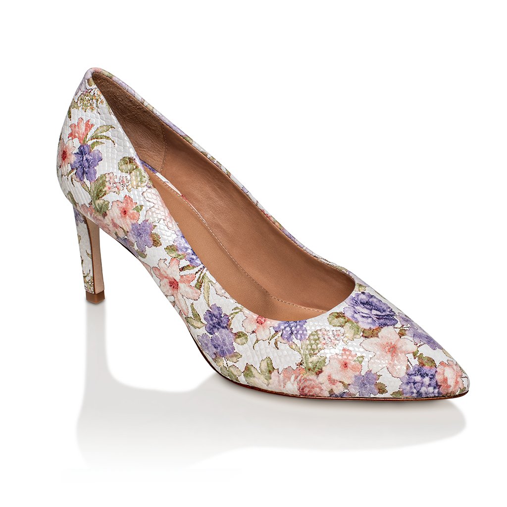 Deborah 2.0 Floral Luxury Kid Nappa Mid Heel Pumps