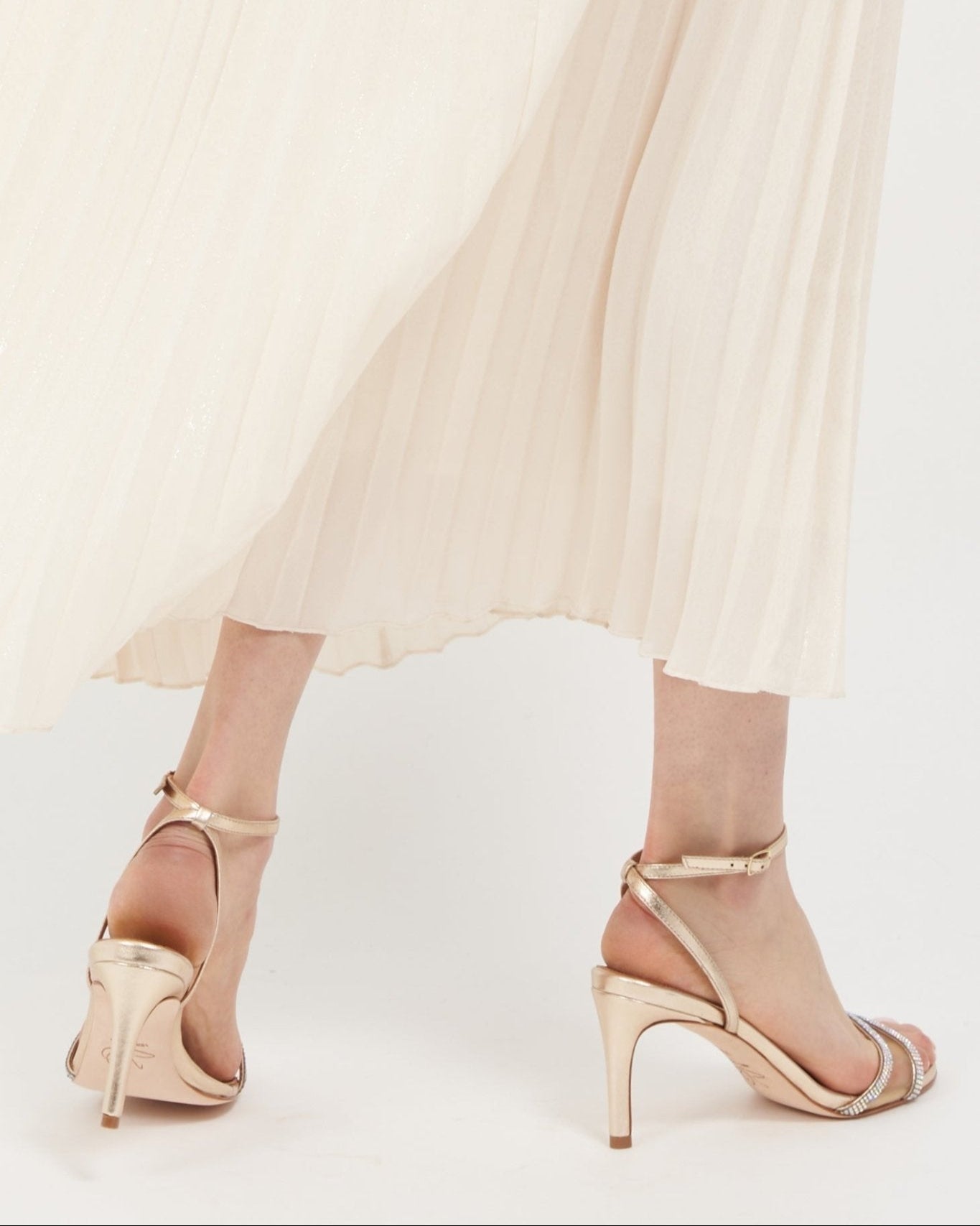 Fame Gold Metallic Luxury Kid Nappa Heel Sandal
