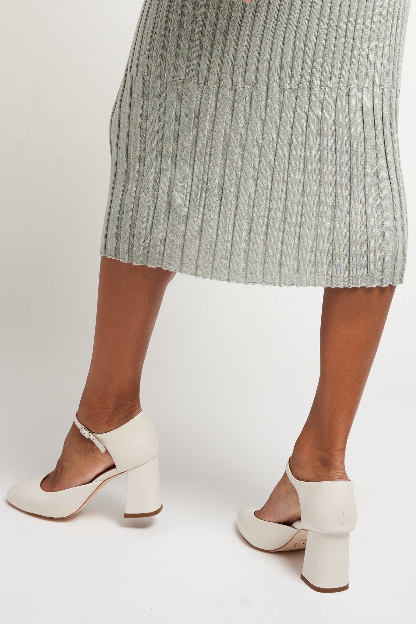 Sally Off White Mestico Luxury Nappa Block Heel Sandal