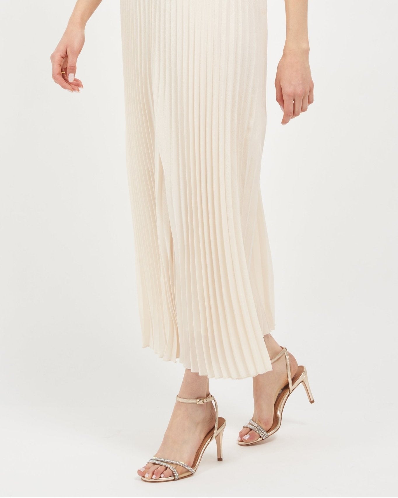 Fame Gold Metallic Luxury Kid Nappa Heel Sandal