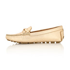 Piper Gold Metallic Leather Moccasin