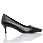 Callie Black Lux Nappa Mid Heel Pumps