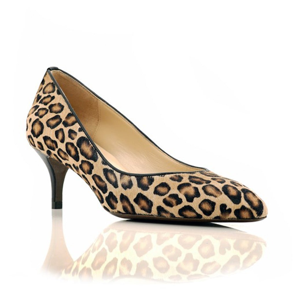 Callie Leopard Hair Calf Mid Heel Pumps