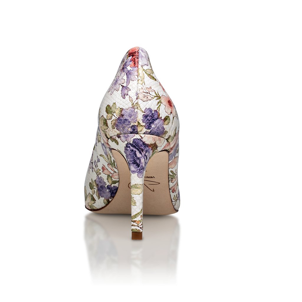 Deborah 2.0 Floral Luxury Kid Nappa Mid Heel Pumps