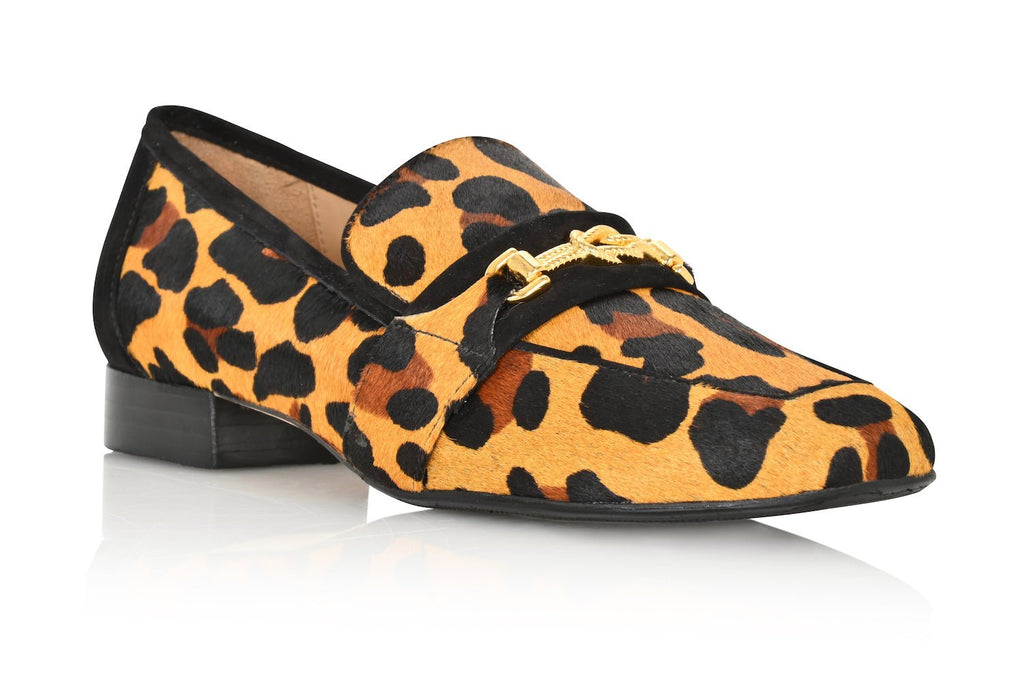 Adonis Leopard Hair Calf Black Suede Loafer