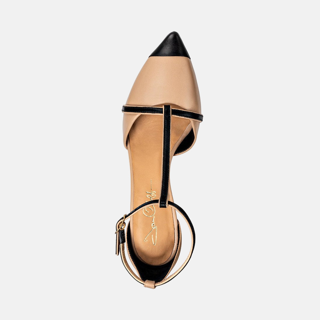 Joan Oloff Desiree Heels Two-Tone Desiree Black | Creme