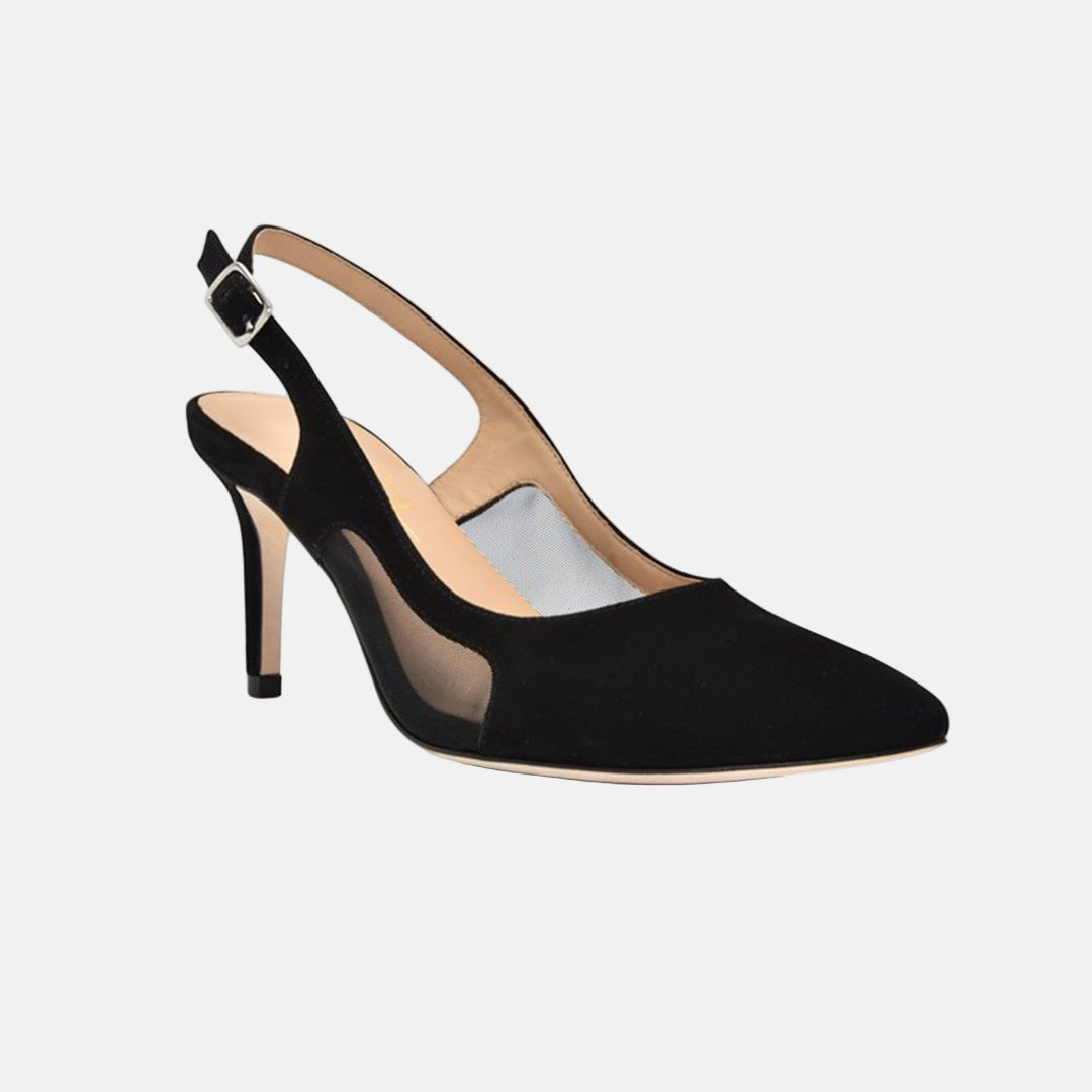 Dance Black Kid Heels Suede | Black Mesh