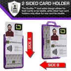 Secure Badge Holder Duolite ® Vertical 2 ID Card Holder Retractable Reel and Lanyard Bundle