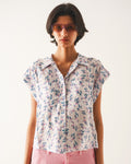 Purple Blouse with Pockets and Floral Print