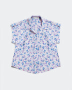 Purple Blouse with Pockets and Floral Print