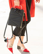 SUSU the Heidi Black Leather Backpack Purse