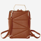 SUSU Brown Leather Backpack Purse for Women Unique Convertible Crossbody Bag
