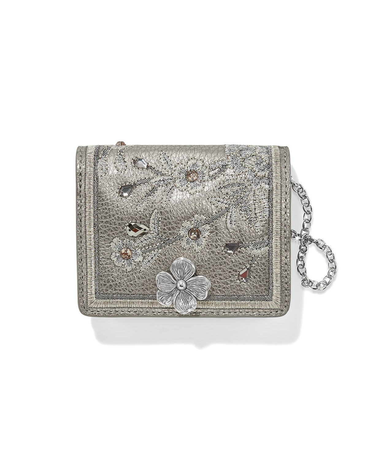Brighton Everbloom Shimmer Small Wallet | Titanium