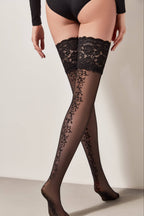 Conte Glamor Fantasy Stockings | Openwork Elastic Band and Floral Pattern