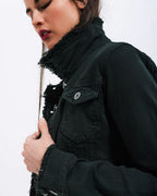 Raw Edge Black Denim Jacket
