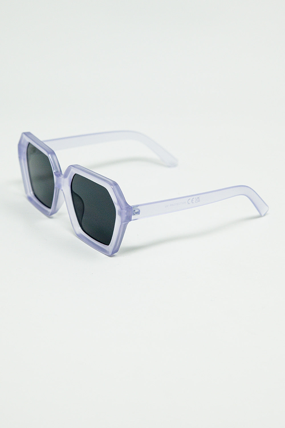 Rectangular Sunglasses in Purple Translucent Color