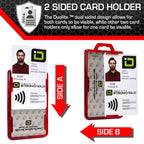 Secure Badge Holder Duolite ® Vertical 2 ID Card Holder Retractable Reel and Lanyard Bundle