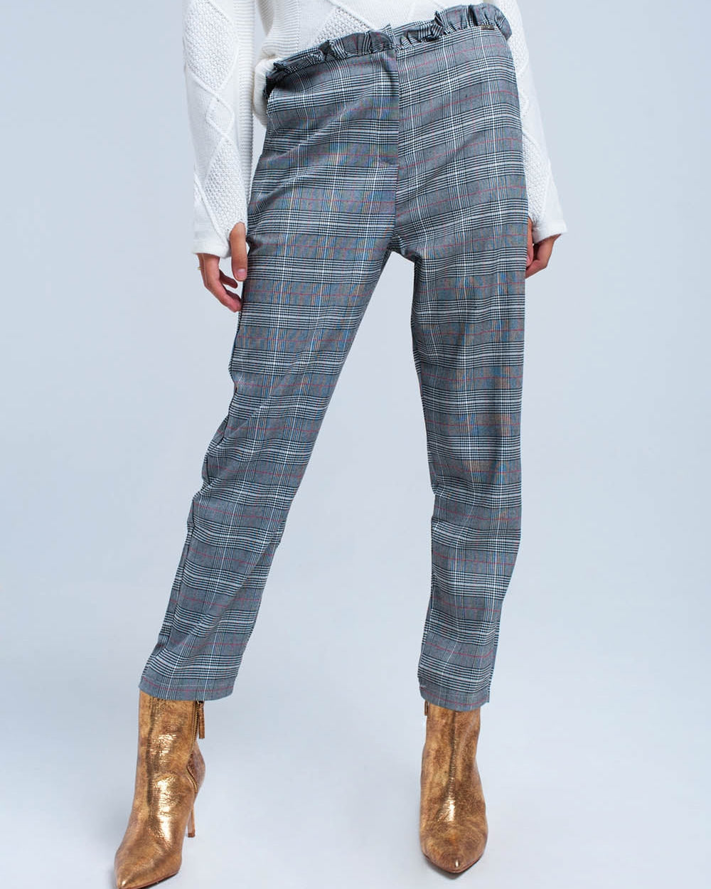 Red Tartan Pattern Pants