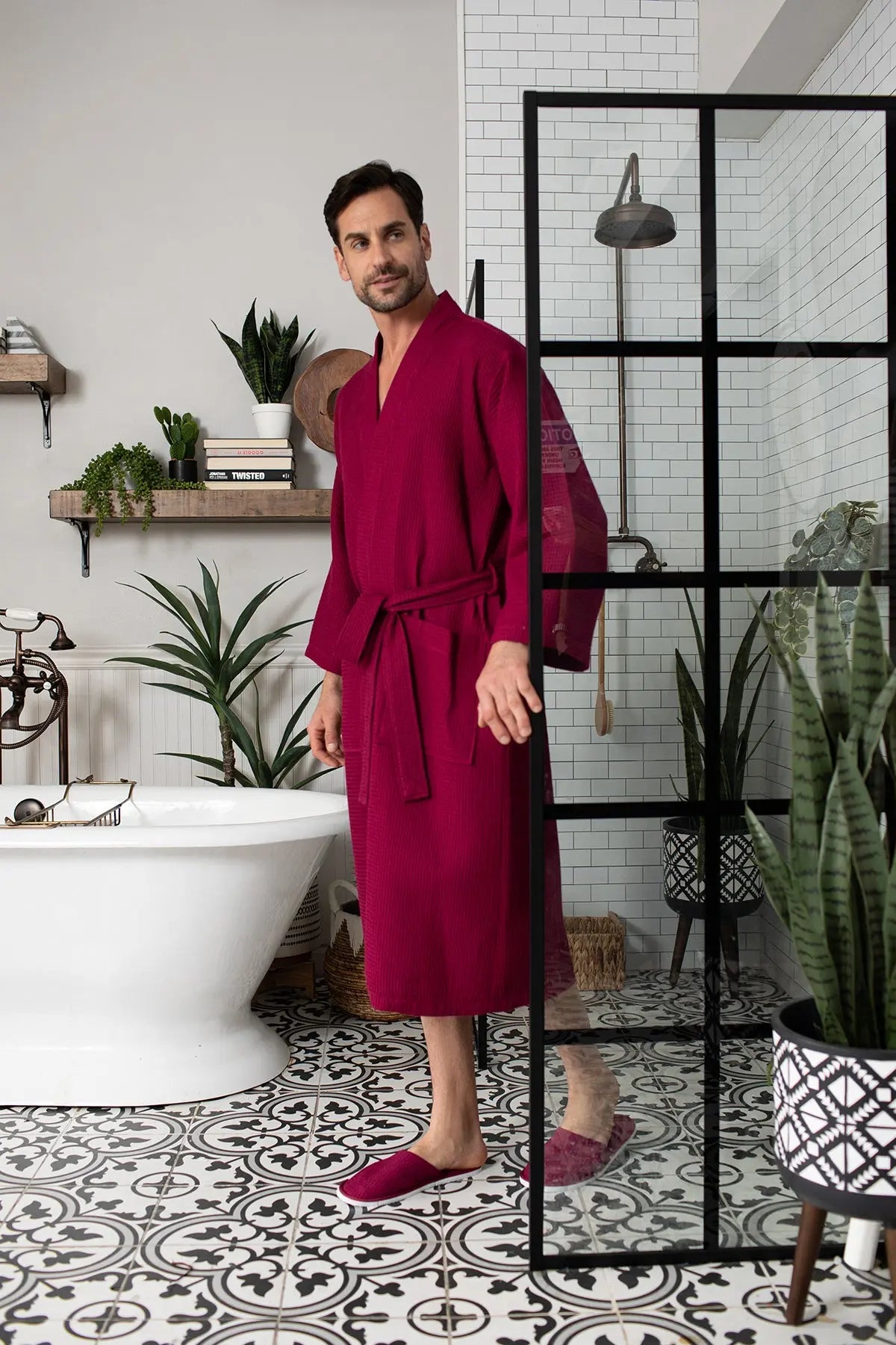 Waffle Spa Men’s Bathrobe
