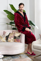 Men’s Robe with Hood Ultra-Soft Plush Comfort for Everyday Use