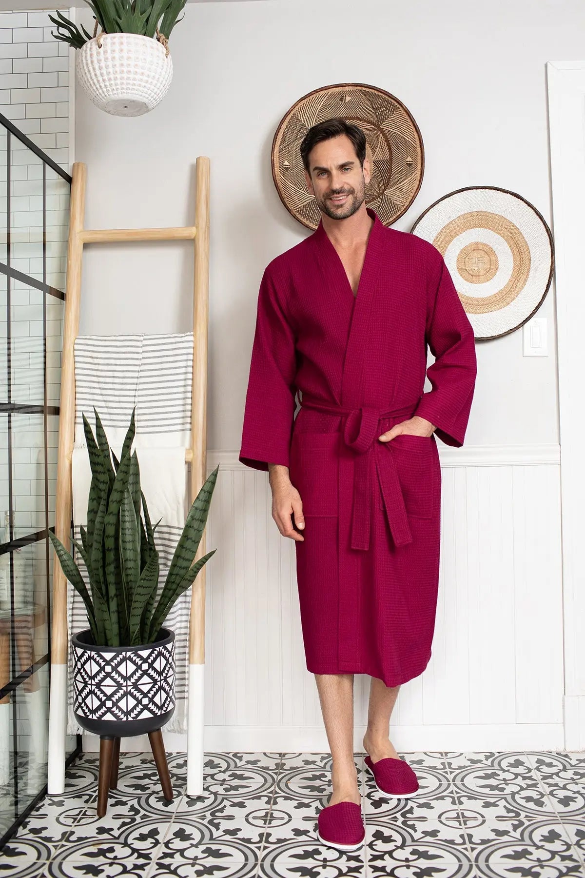 Waffle Spa Men’s Bathrobe