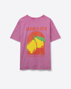 Relaxed Fit T-Shirt with La Dolce Vita Print in Pink