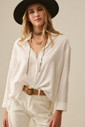 Relaxed Fit Shirt Long Sleeves in White