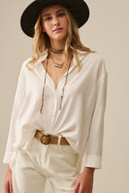 Relaxed Fit Shirt Long Sleeves in White