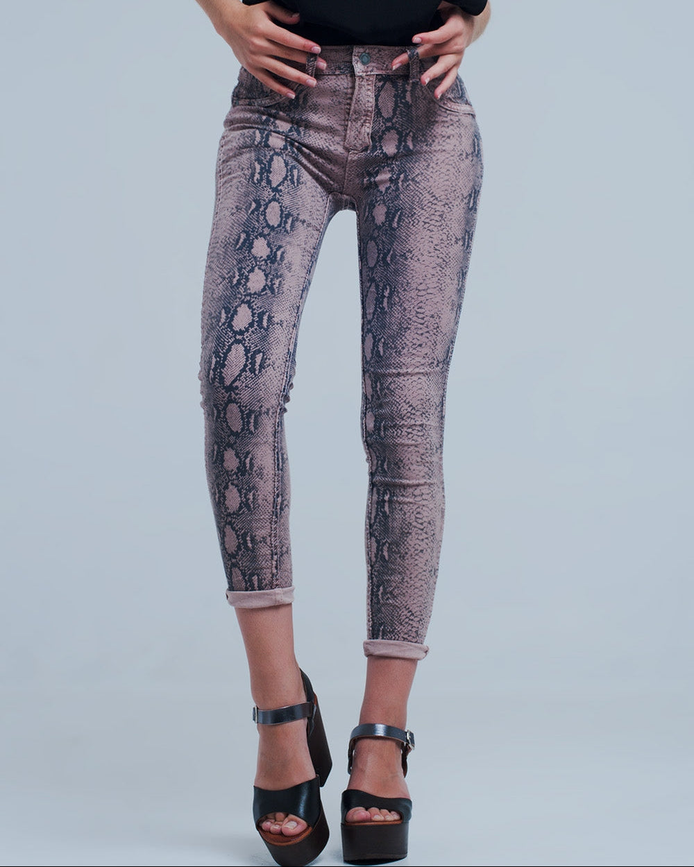 Reversible Animal Print Pink Jeans