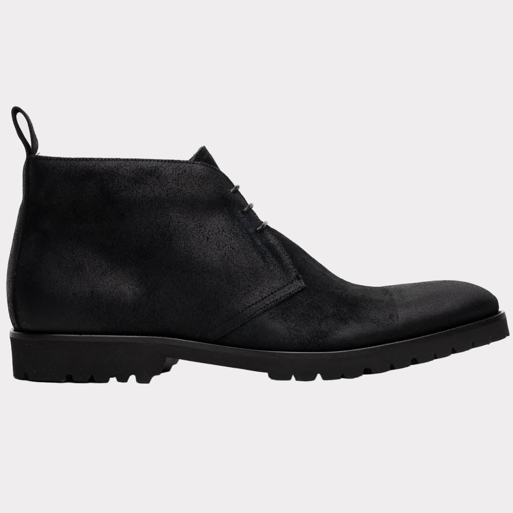 REZZA Suede Calfskin Chukka Boot Black