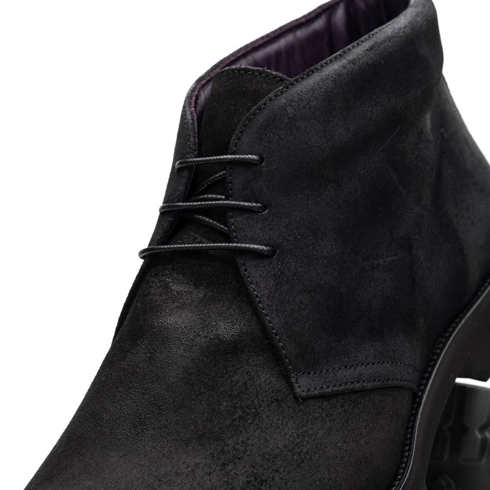 REZZA Suede Calfskin Chukka Boot Black