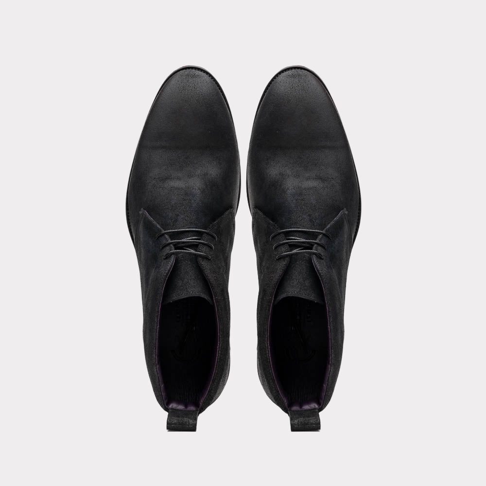 REZZA Suede Calfskin Chukka Boot Black