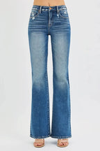 RISEN Full Size Tummy Control High Rise Flare Jeans