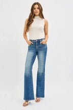 RISEN Full Size Tummy Control High Rise Flare Jeans