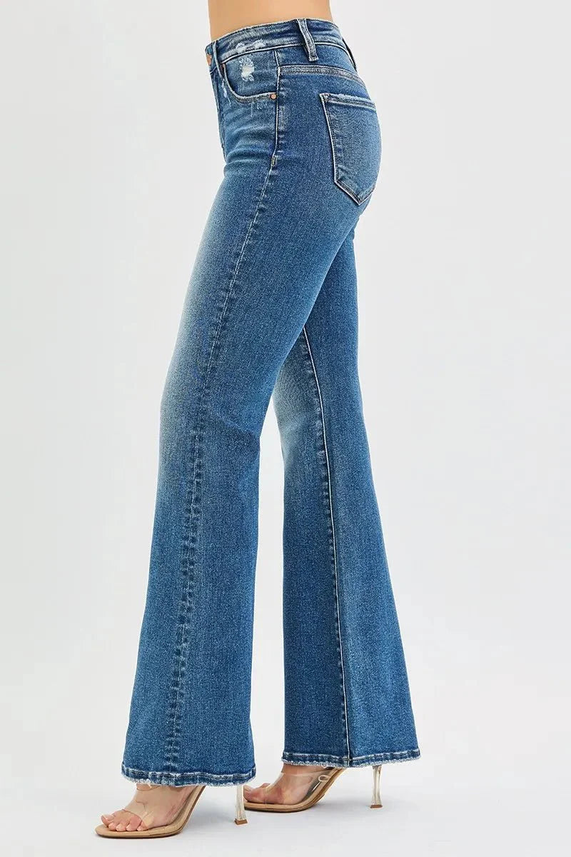 RISEN Full Size Tummy Control High Rise Flare Jeans