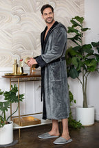 Men’s Robe with Hood Ultra-Soft Plush Comfort for Everyday Use