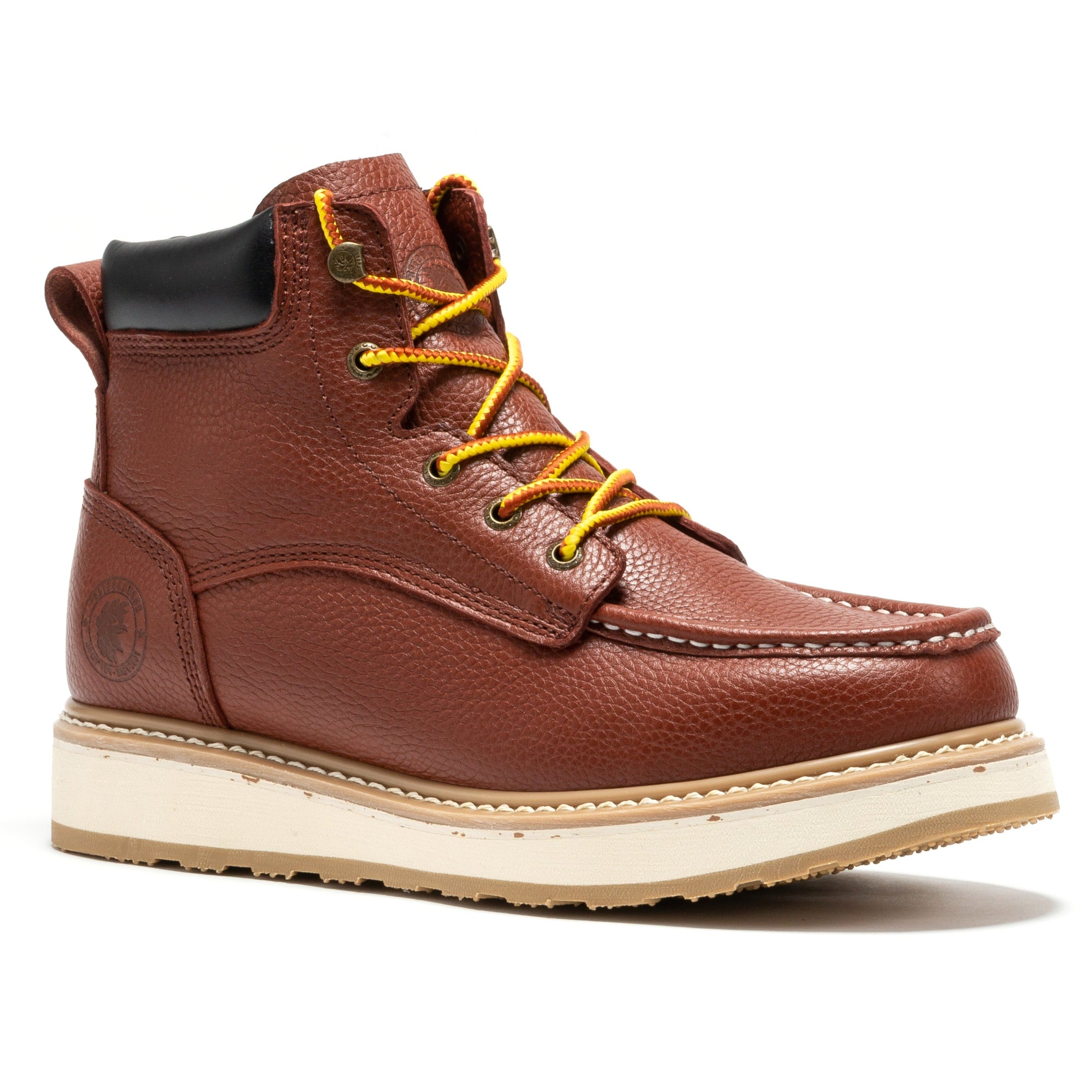 ROCKROOSTER Walker Men's 6” Brown Soft Toe Wedge Work Boots | SAP360