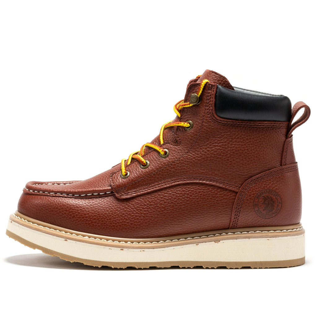 ROCKROOSTER Walker Men's 6” Brown Soft Toe Wedge Work Boots | SAP360