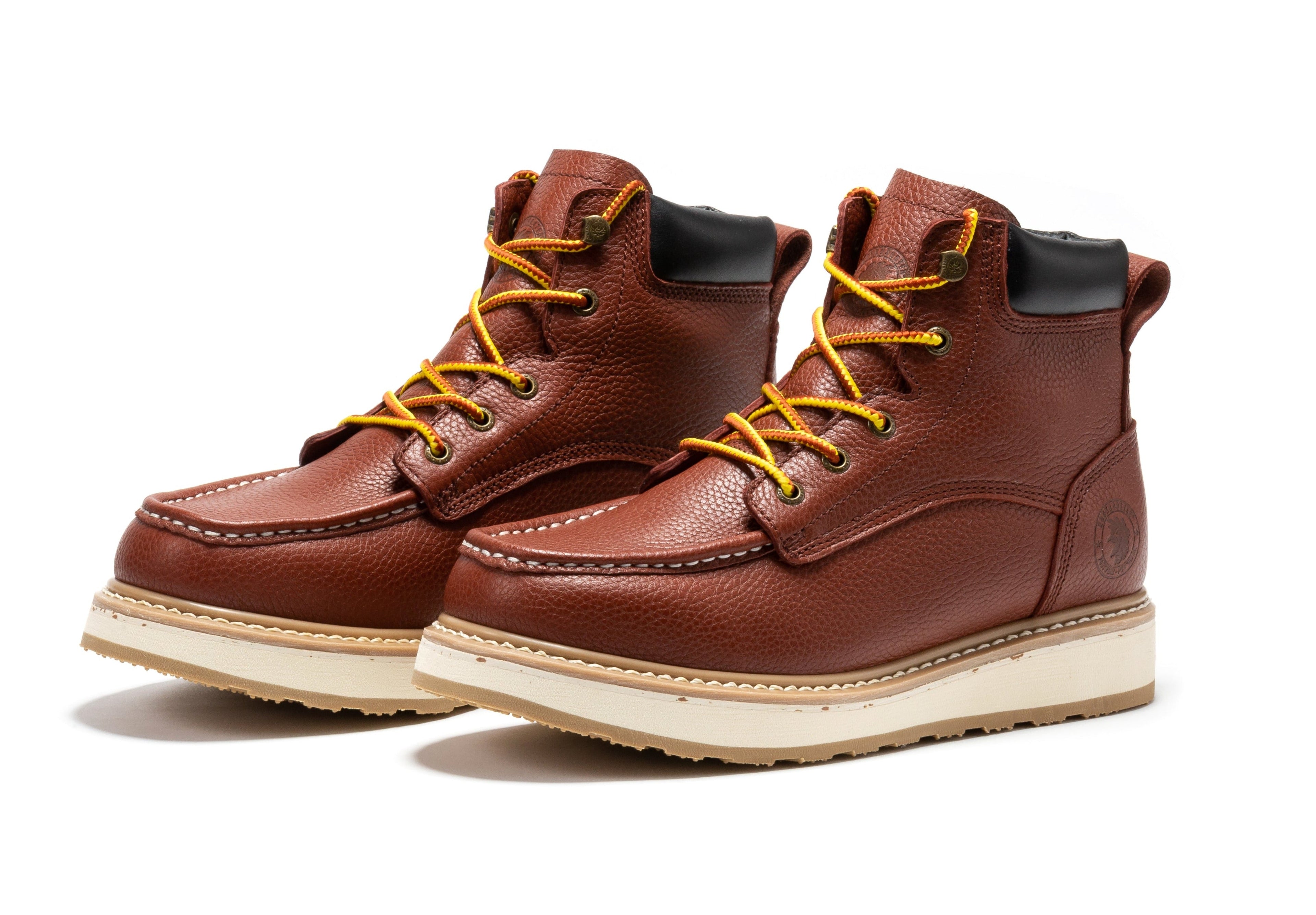 ROCKROOSTER Walker Men's 6” Brown Soft Toe Wedge Work Boots | SAP360