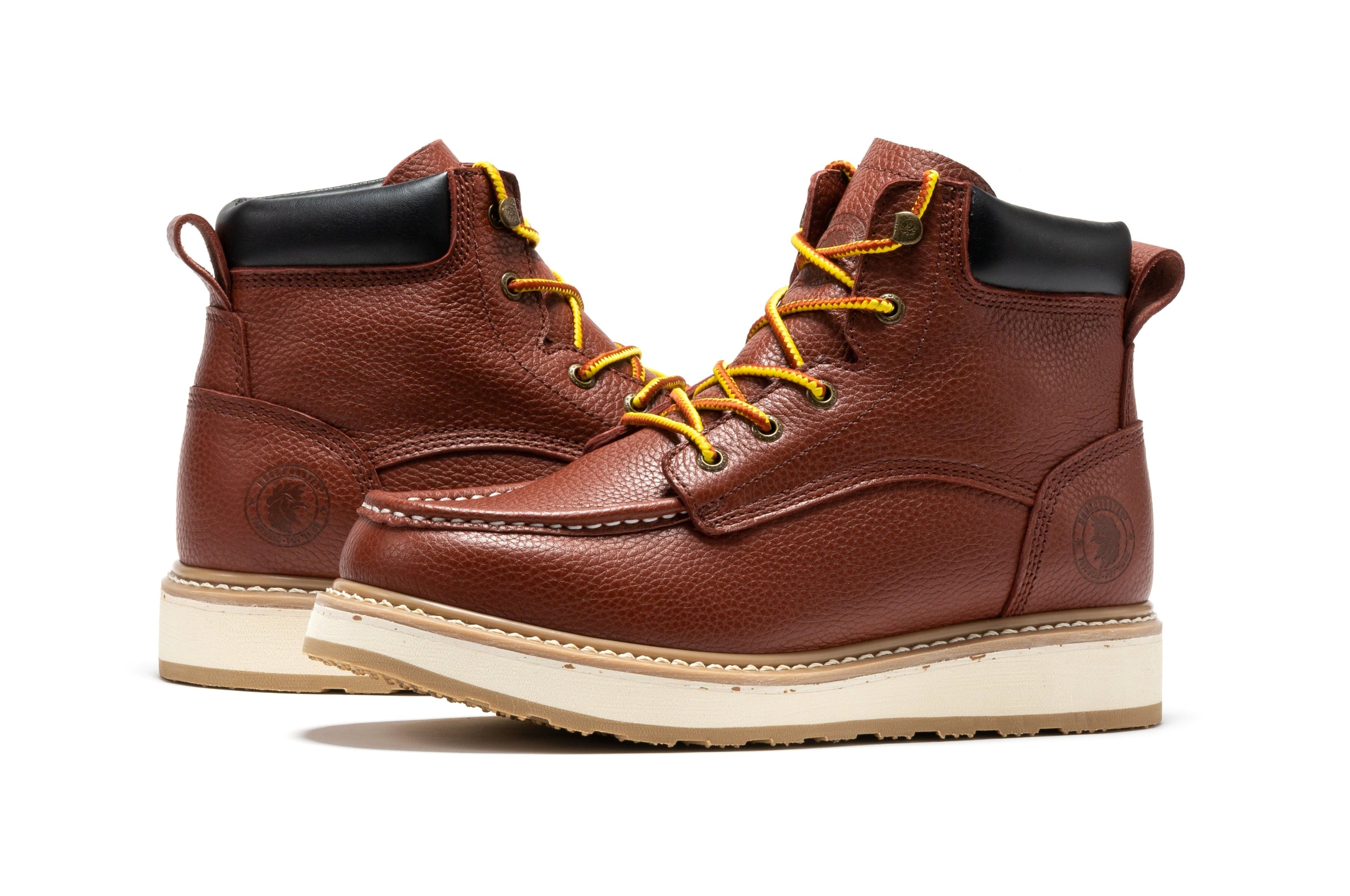 ROCKROOSTER Walker Men's 6” Brown Soft Toe Wedge Work Boots | SAP360